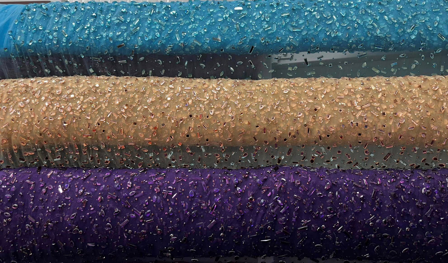 Tulle accesorizat cu pietre si cristale, MOV