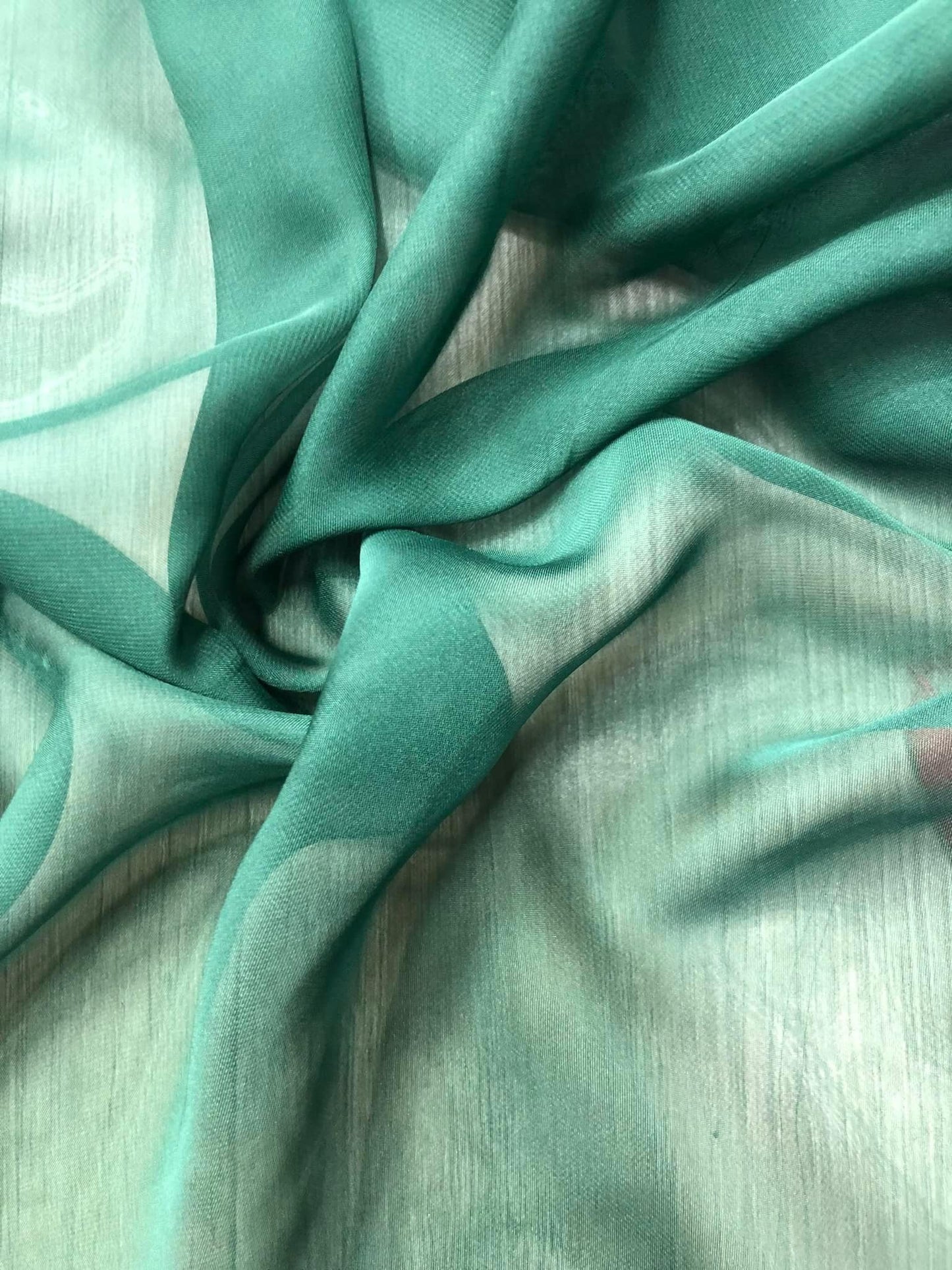 Voal din imitatie de matase, Verde