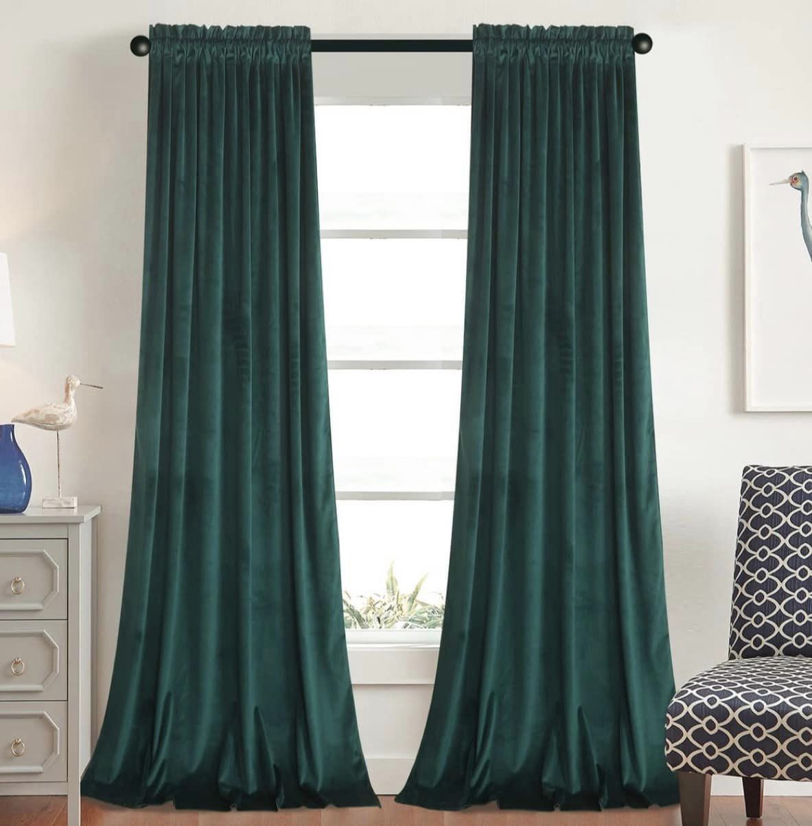 Set Draperii din Catifea, Verde smarald, 300 x 250 cm , cu Rejansa