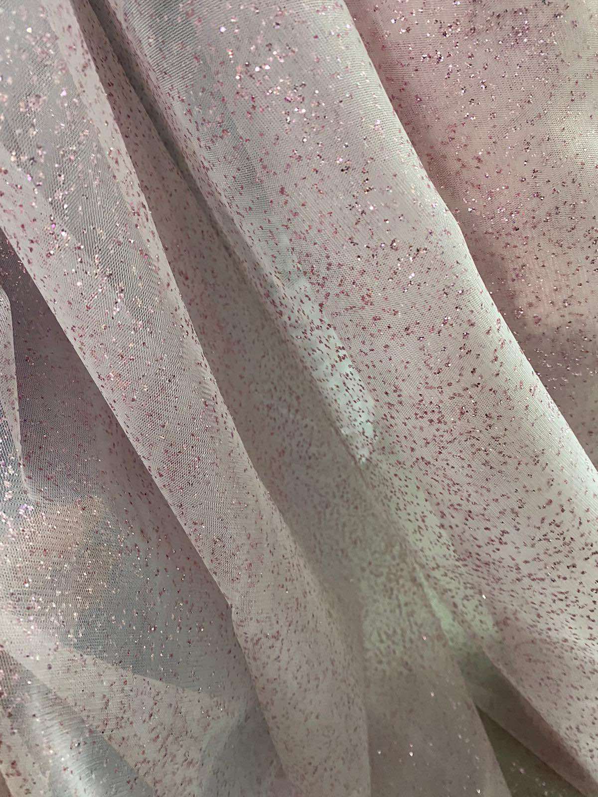 Tulle cu sclipici, Roz-pudra