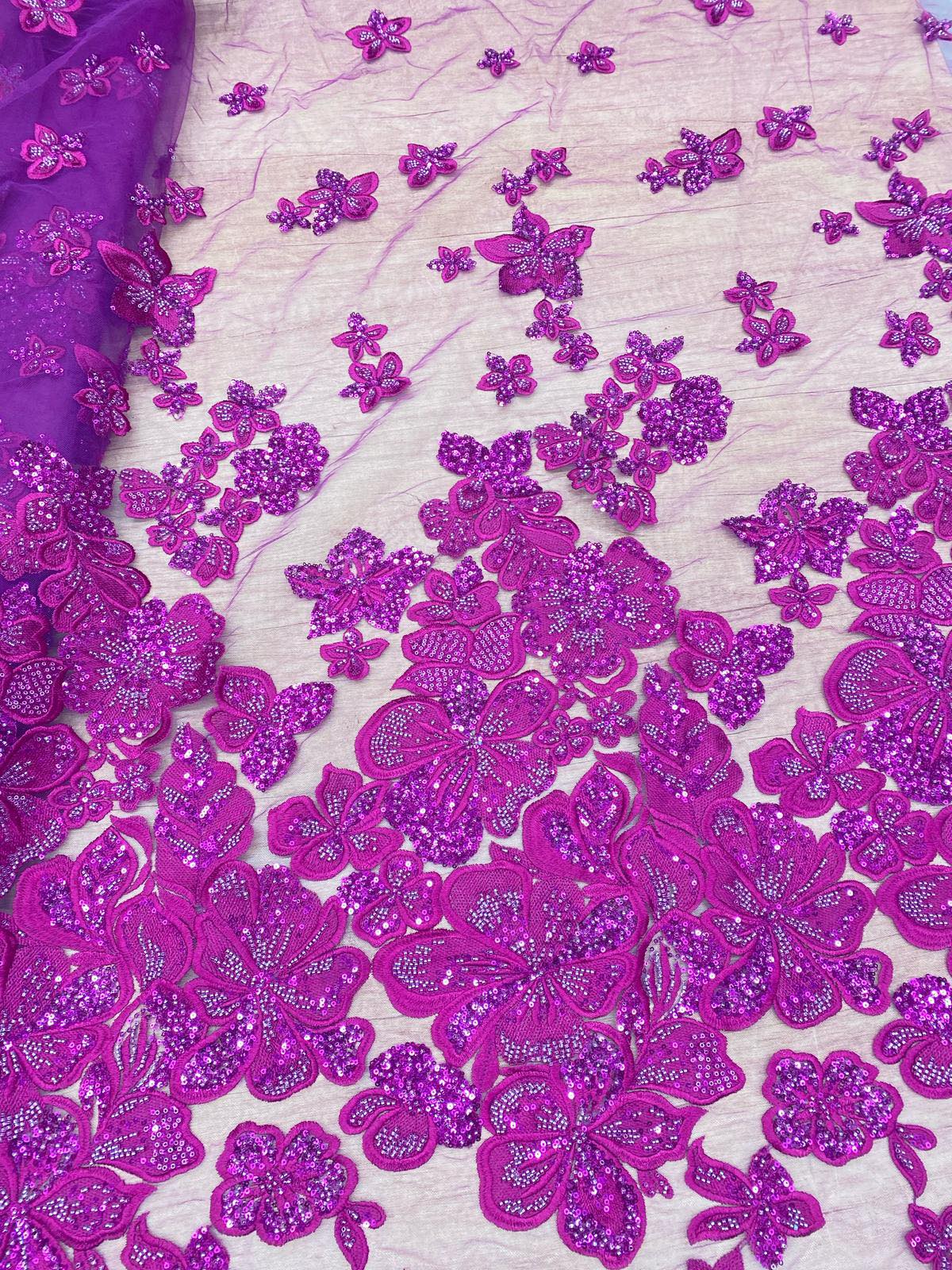 Broderie accesorizata cu paiete si margele , Mov - MODEL MELLY