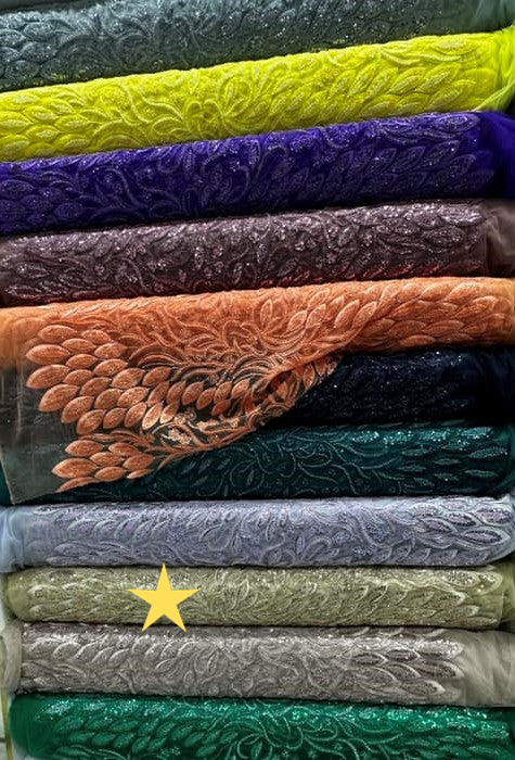 Broderie accesorizata cu paiete si margele / MODEL ANGEL LEAVES - COLORFUL