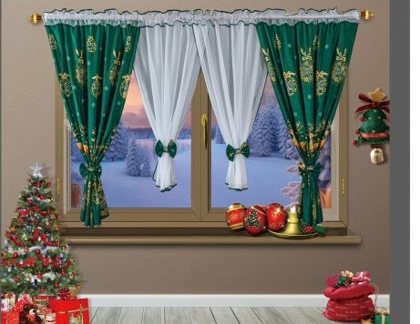 SET PERDEA CU DRAPERIE MOTIVE CRACIUN set07