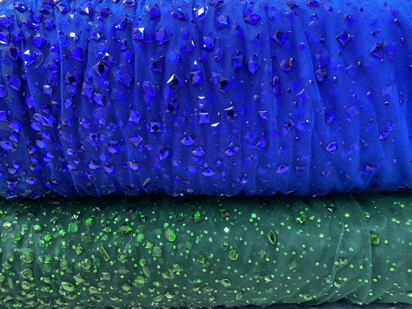 Tulle accesorizat cu pietre si cristale ,Verde- MODEL KATE