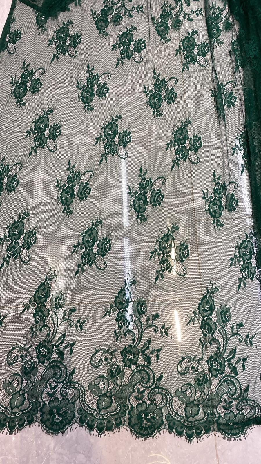 Dantela Chantily, cupon 3m, Verde, cod 020