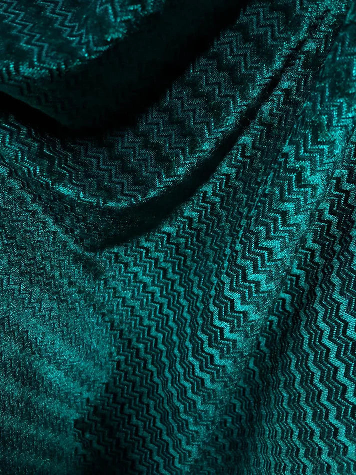 Catifea Elastica, Model Zig-Zag , Verde-smarald