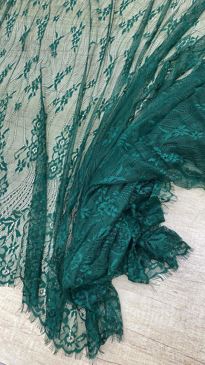 Dantela Chantily, cupon 3m,  Verde, cod 020