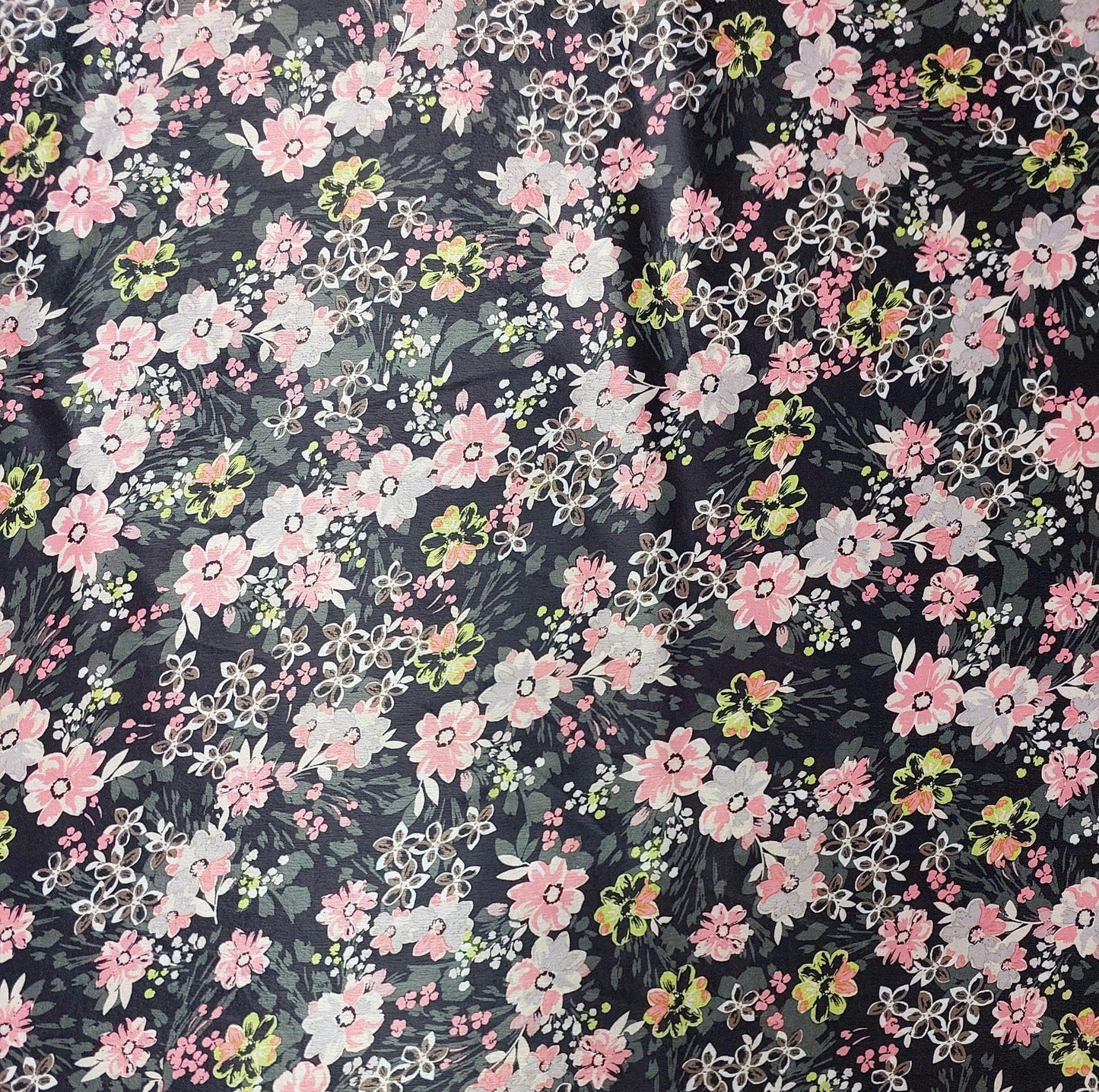 Satin , model imprimat cu floricele