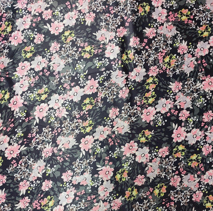 Satin , model imprimat cu floricele