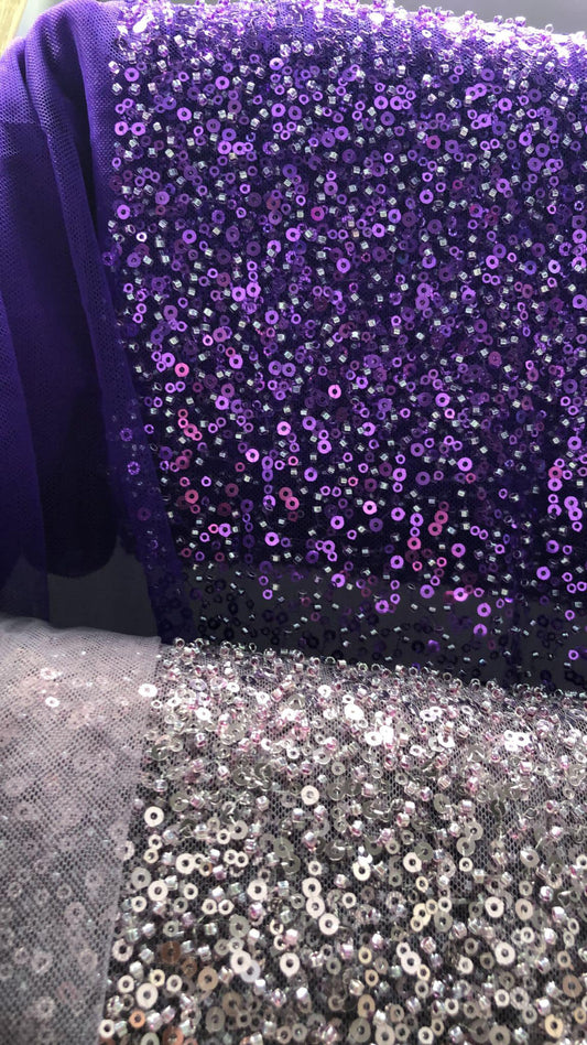 Tulle accesorizat cu paiete si margele mici / MODEL SMALL