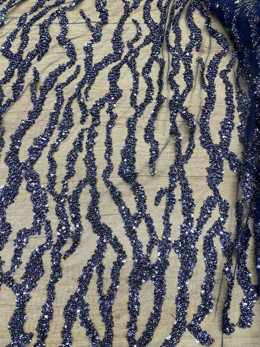 Broderie accesorizata cu paiete si margele, Bluemarin - MODEL AYLA