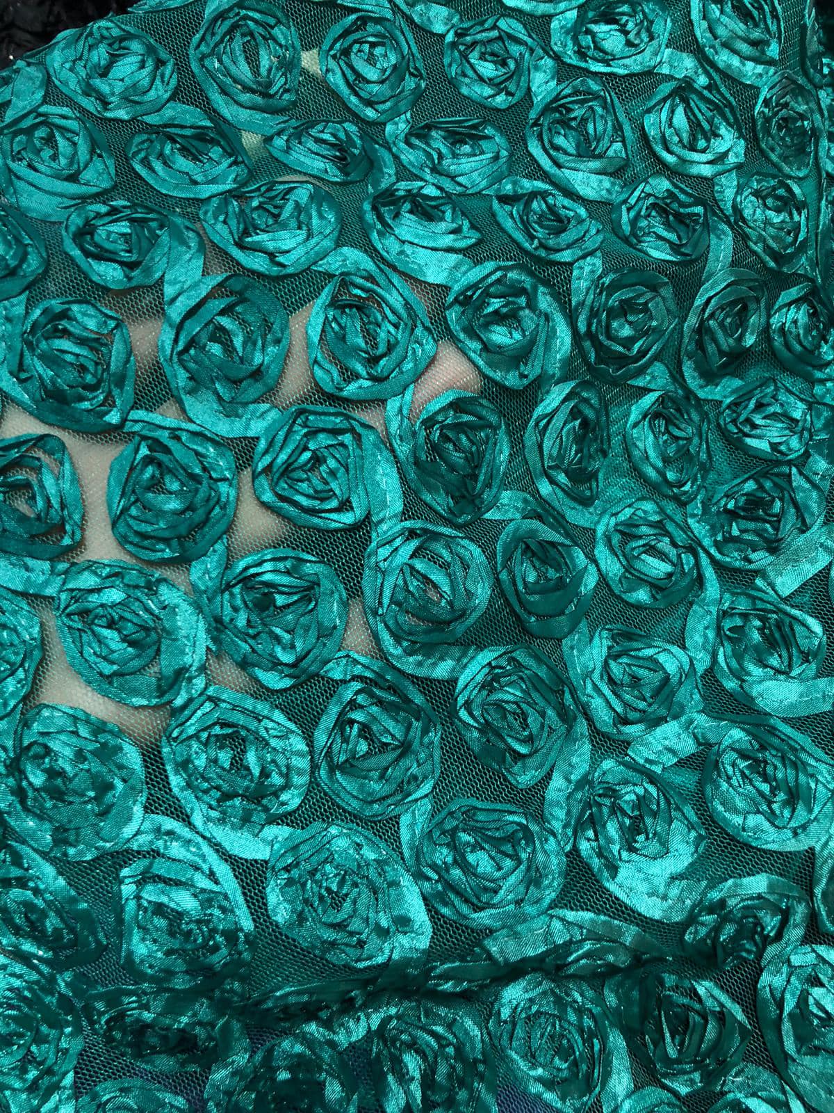 Broderie cu floricele, Verzi / MODEL ROSA