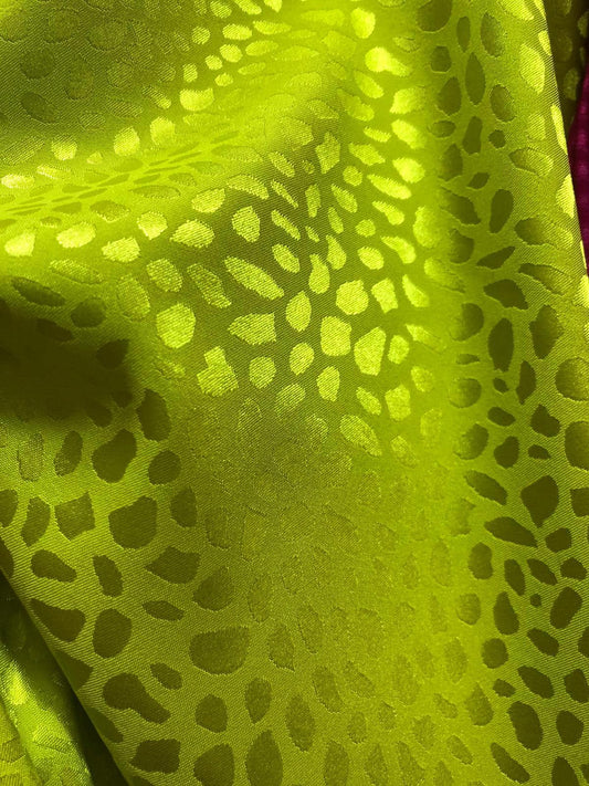 Satin Jacquard , Verde Lime - MODEL LEOPARD