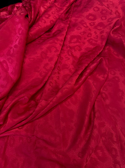 Satin Jacquard , Rosu / MODEL LEOPARD