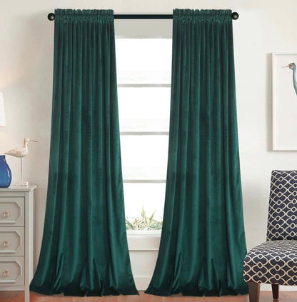 Set Draperii din Catifea, Verde smarald, 300 x 250 cm , cu Rejansa