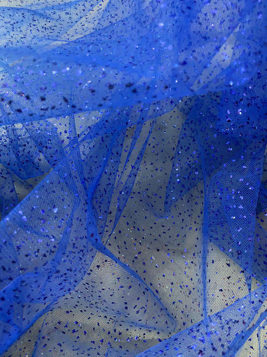 Tulle cu sclipici , Albastru- Royal