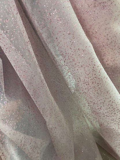 Tulle cu sclipici, Roz-pudra
