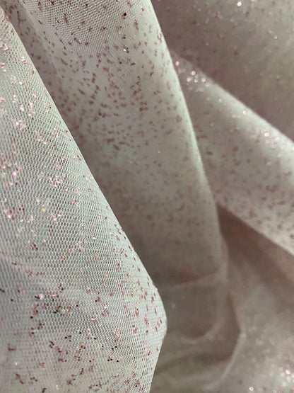 Tulle cu sclipici, Roz-pudra
