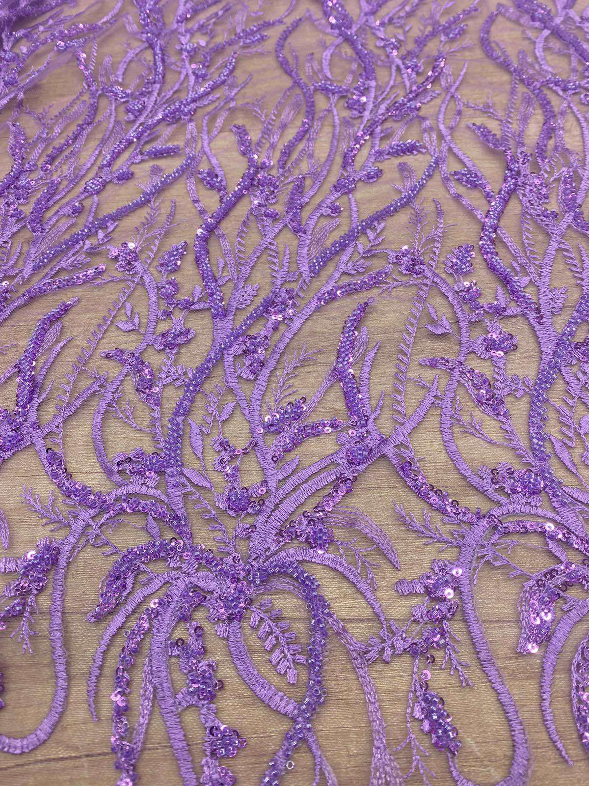 Broderie accesorizata cu paiete si margele , Mov Lila - MODEL BELLA