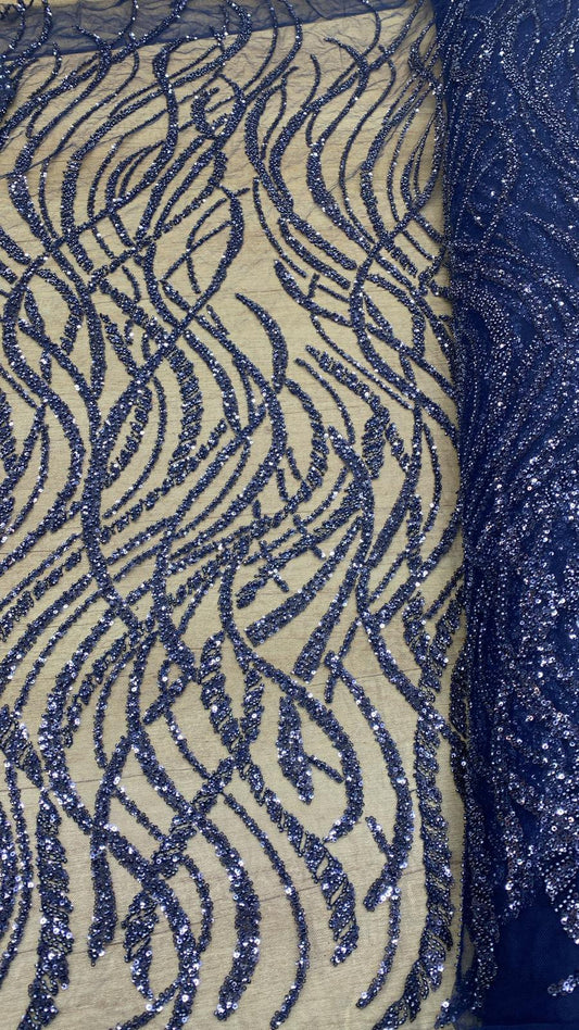 Broderie accesorizata cu paiete si margele, Bluemarin - MODEL ANNE
