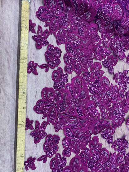 Broderie accesorizata cu paiete si margele , Mov - MODEL MELLY