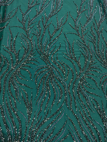 Broderie accesorizata cu paiete si margele, Verde - MODEL LARISA