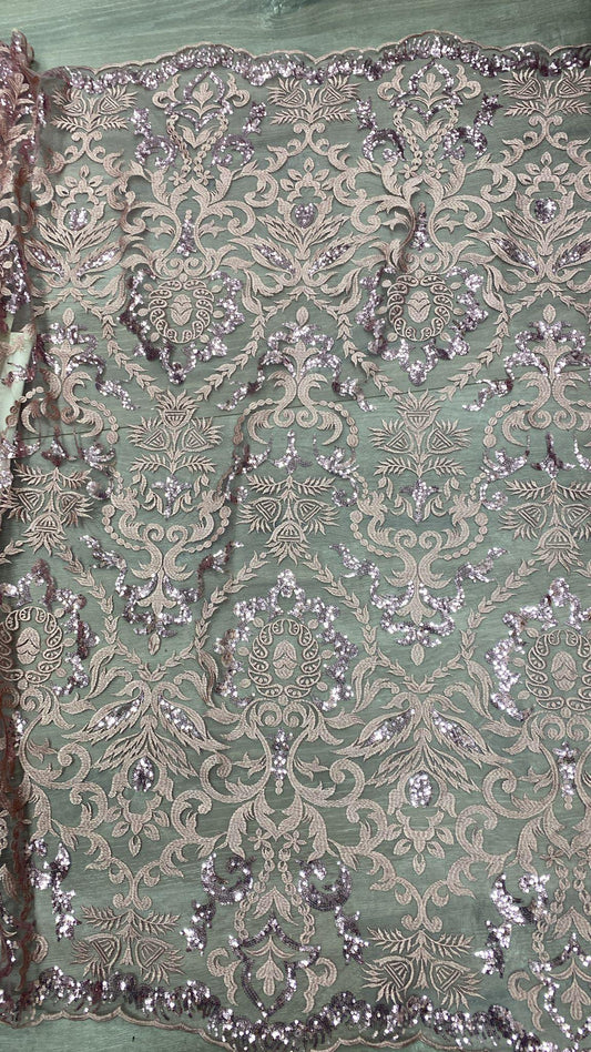 Broderie accesorizata cu paiete  ,Mov Lila - MODEL LENA