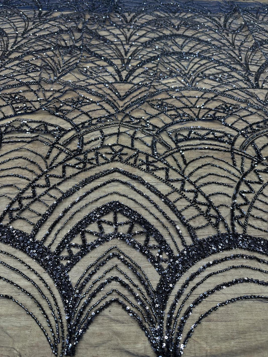 Broderie accesorizata cu paiete si margele, Bluemarin - MODEL DELIA