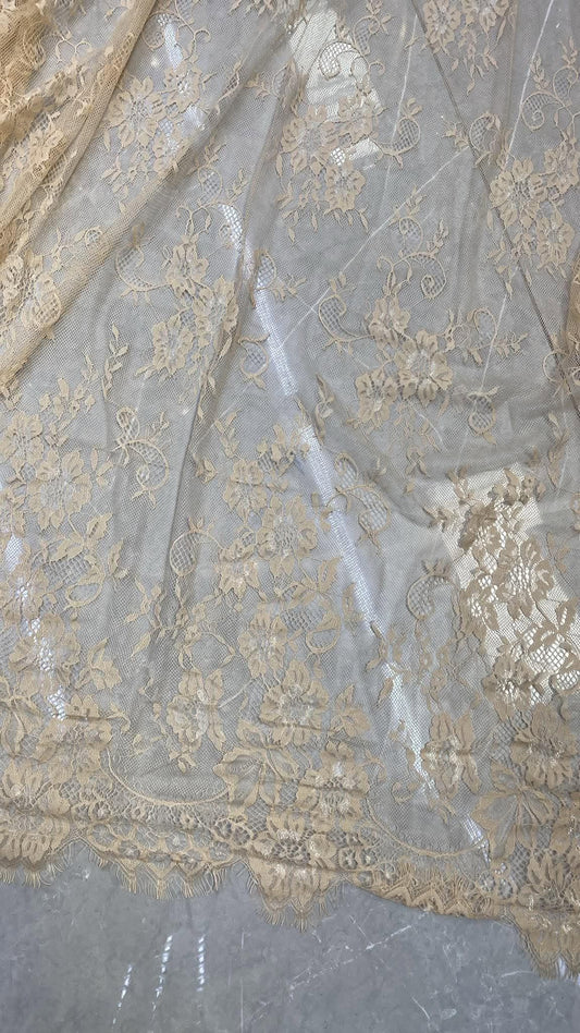 Dantela Chantily , Bej, Cupon 3m - Cod 0038