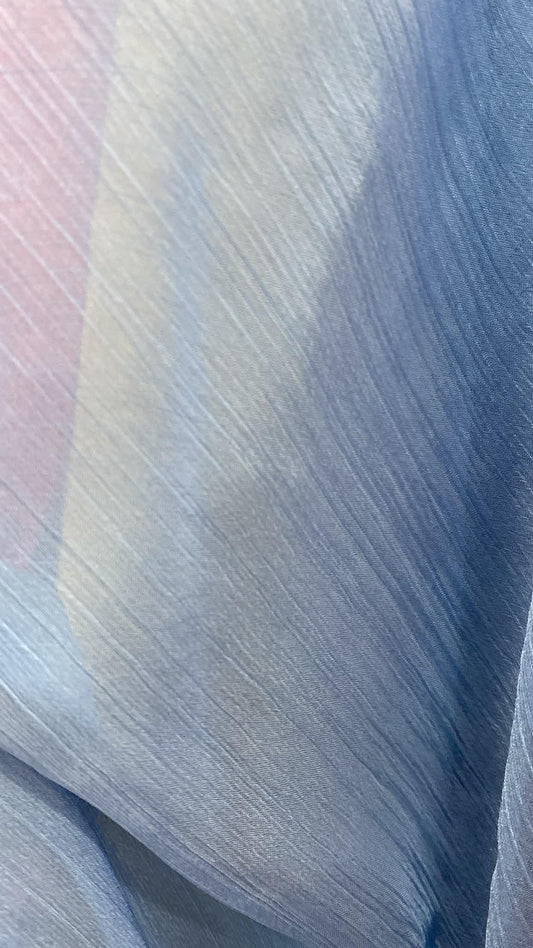 Voal Creponat, Blue