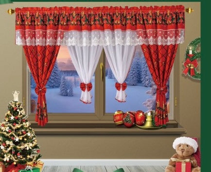 SET PERDEA CU DRAPERIE MOTIVE CRACIUN set08