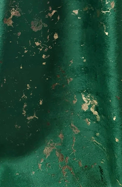 Set Draperii din Catifea verde cu inserții aurii, 300 x 250 cm , cu Rejansa multifuncționala, set17