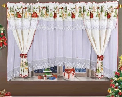 SET PERDEA CU DRAPERIE MOTIVE CRACIUN set02