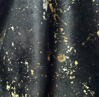 Set Draperii din Catifea negru cu inserții aurii, 300 x 250 cm , cu Rejansa multifuncționala, set15