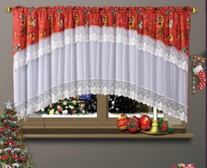 SET PERDEA CU DRAPERIE MOTIVE CRACIUN set05