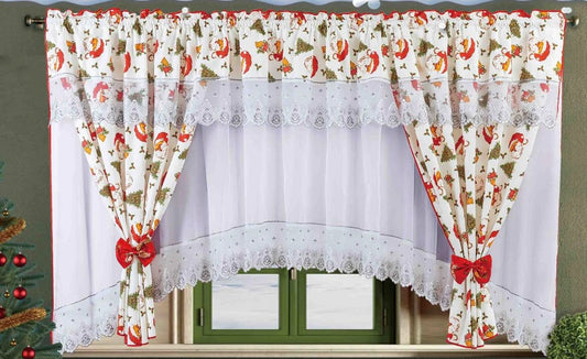 SET PERDEA CU DRAPERIE MOTIVE CRACIUN set01