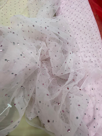 Tulle accesorizat cu strasuri, Roz Lila