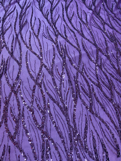 Broderie accesorizata cu paiete si margele , Mov / MODEL EMEL