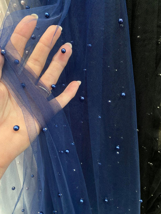 Tulle accesorizat cu perle, Bluemarin