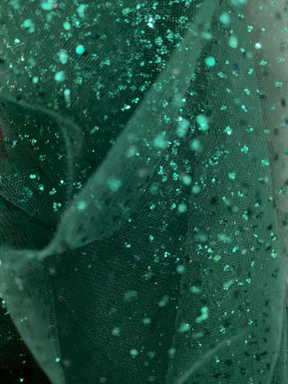 Tulle cu sclipici , Verde