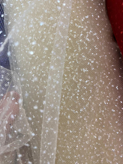 Tulle cu sclipici , Bej