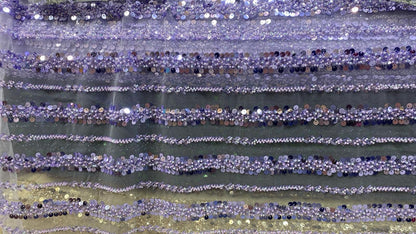 Broderie accesorizata cu paiete si margele, Mov Lila  - MODEL ANDA