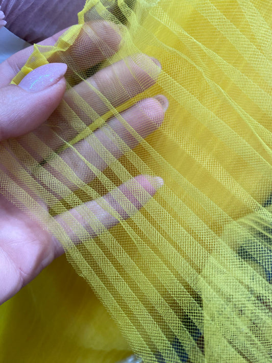 Tulle Plisat , Galben