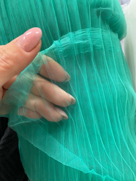 Tulle Plisat , Verde Turqoise