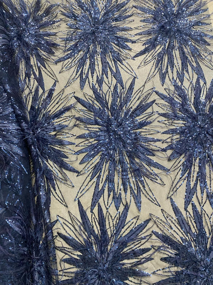 Broderie accesorizata cu paiete si margele, Bluemarin - MODEL STAR