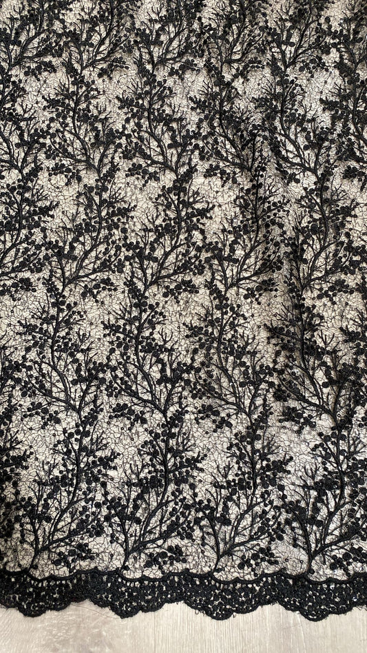 Broderie accesorizata cu micropaiete, Negru - MODEL LALE