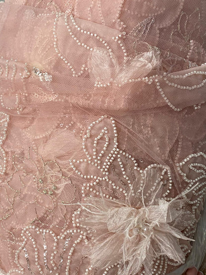 Broderie accesorizata , model flora, Roz   - MODEL GLOW