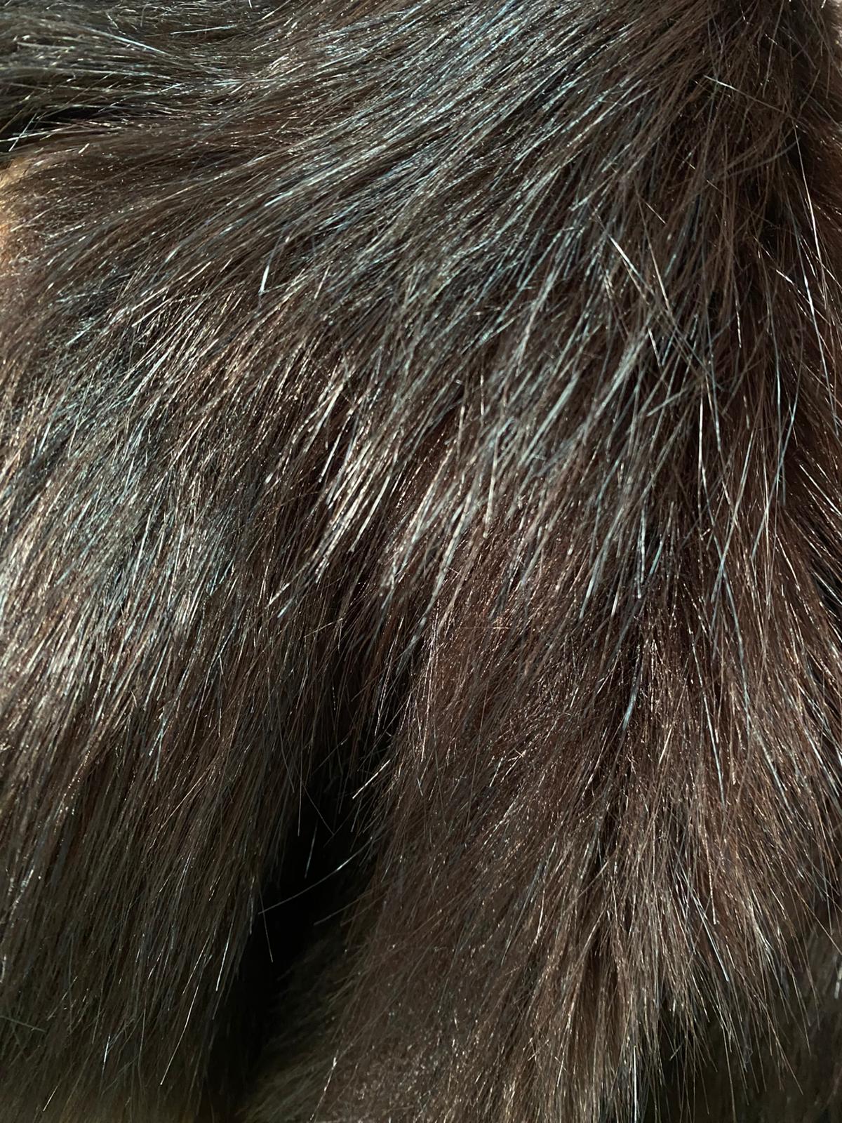Blanita sintetica cu fir lung , Maro