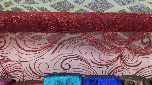 Broderie accesorizata cu paiete si margele,Bordeaux, MODEL SIA