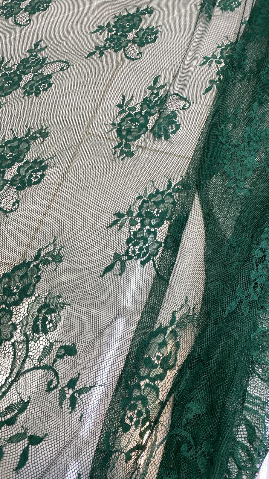 Dantela Chantily, cupon 3m,  Verde, cod 020